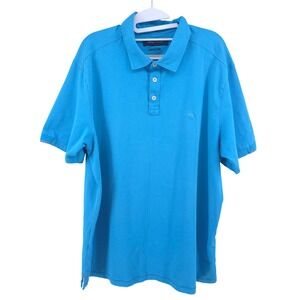 Tommy Bahama Polo Blue Pullover Short Sleeve Cotton Golf Shirt Mens XL
